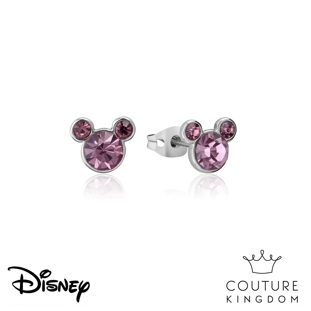 Disney Jewellery by Couture Kingdom 米奇經典水晶祈願耳釘(粉紫)