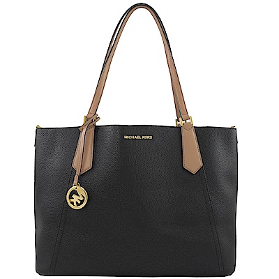 MICHAEL KORS KIMBERLY 牛皮拉鍊托特包(黑)