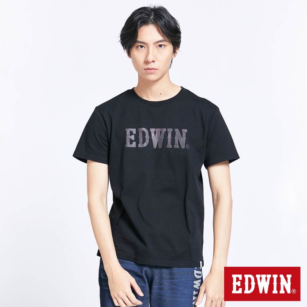 EDWIN EFS溫變迷彩LOGO 短袖T恤-男-黑色