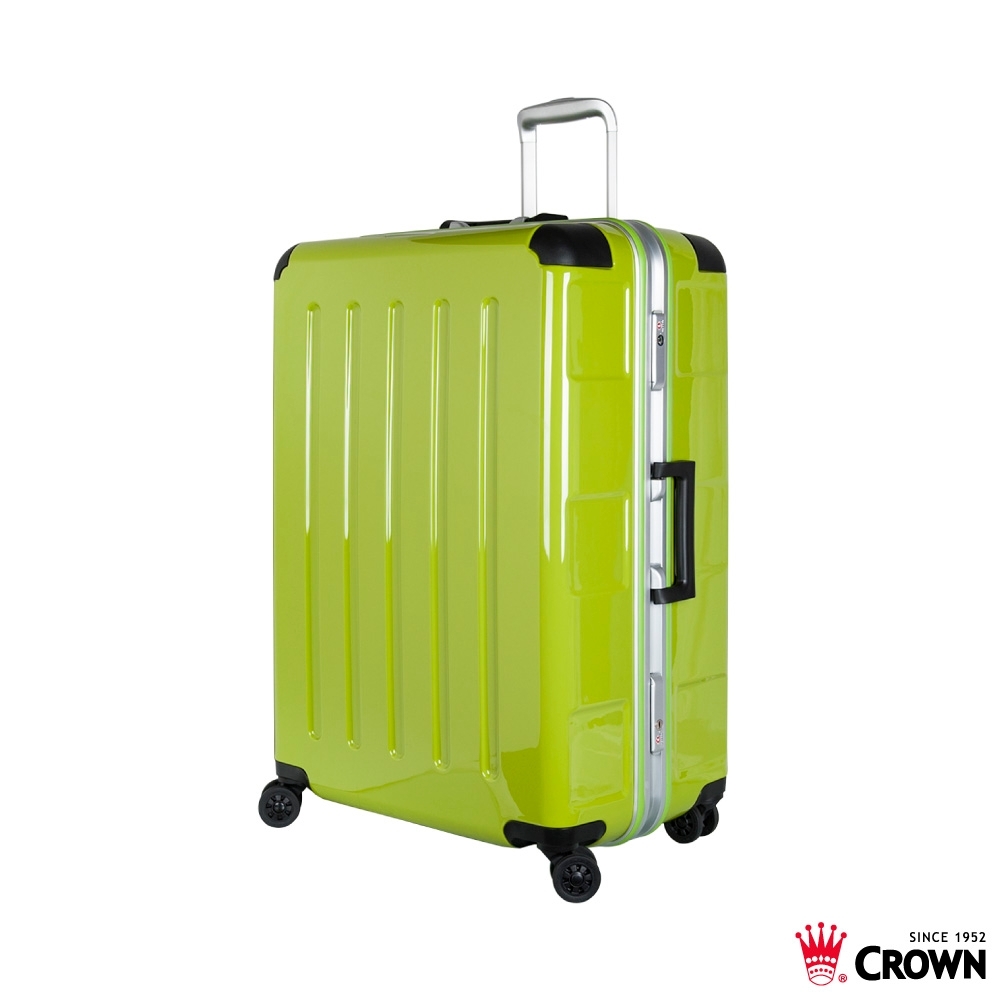 CROWN 皇冠 27吋 大容量鋁框拉桿箱 高光綠