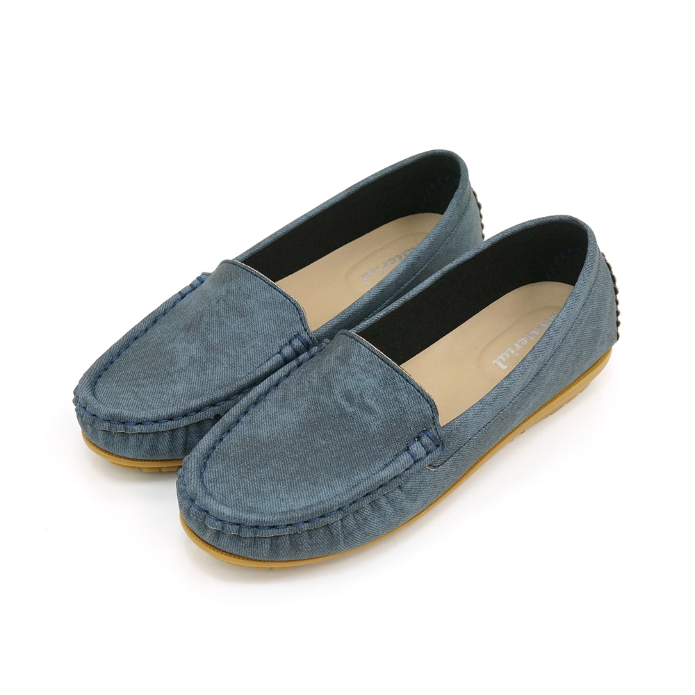 Material瑪特麗歐 懶人鞋 MIT加大尺碼簡約素面豆豆鞋 TG53040 (藍色)