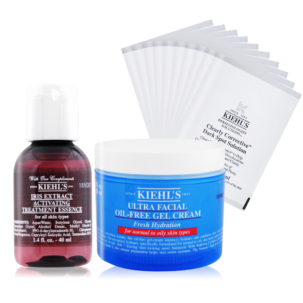 KIEHLS 契爾氏 冰河淨白肌活組[冰河醣蛋白無油清爽凝凍+紫鳶+淡斑精華]