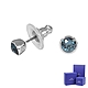 SWAROVSKI 施華洛世奇 Solitaire璀璨藍水晶圓形銀色耳環 product thumbnail 1