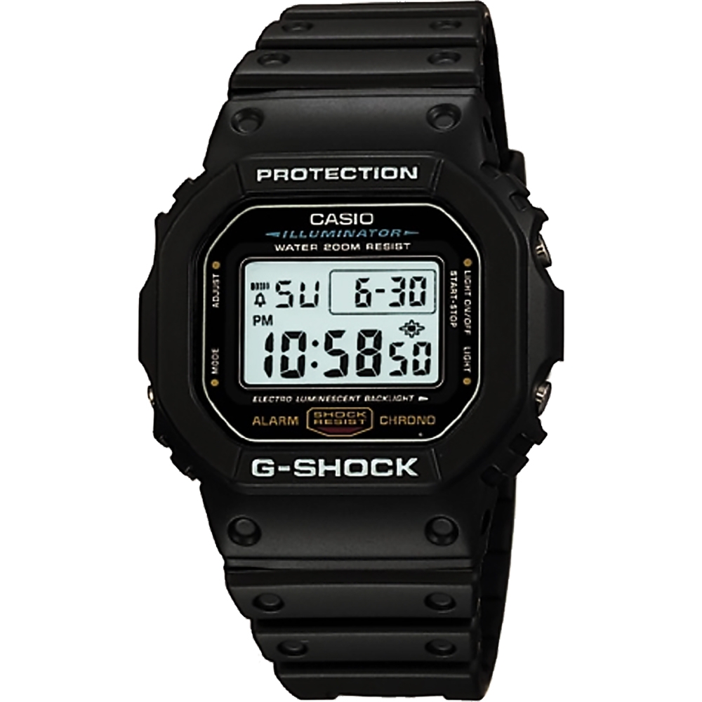 CASIO卡西歐 G-SHOCK 經典DW-5600系列電子腕錶 送禮首選-黑/42mm DW-5600E-1