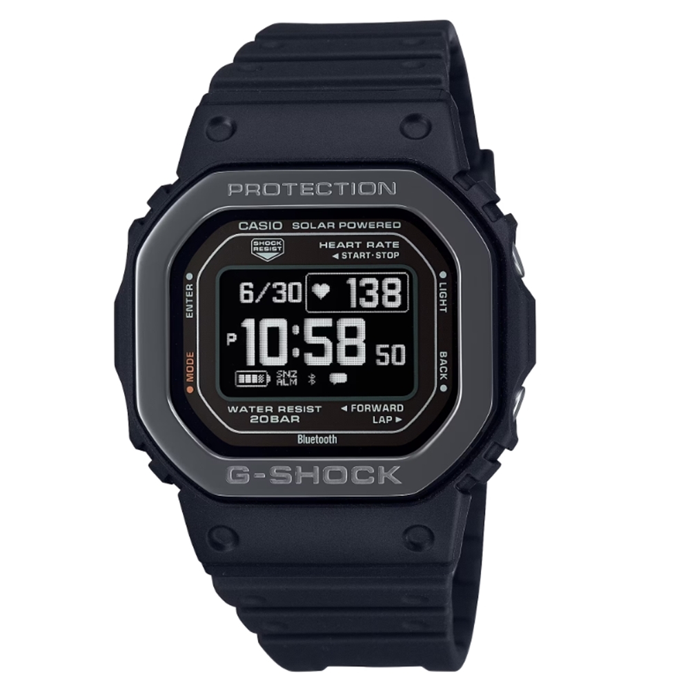 CASIO 卡西歐 G-SHOCK G-SQUAD系列 太陽能 藍牙運動電子錶_黑_DW-H5600MB-1_44.5mm