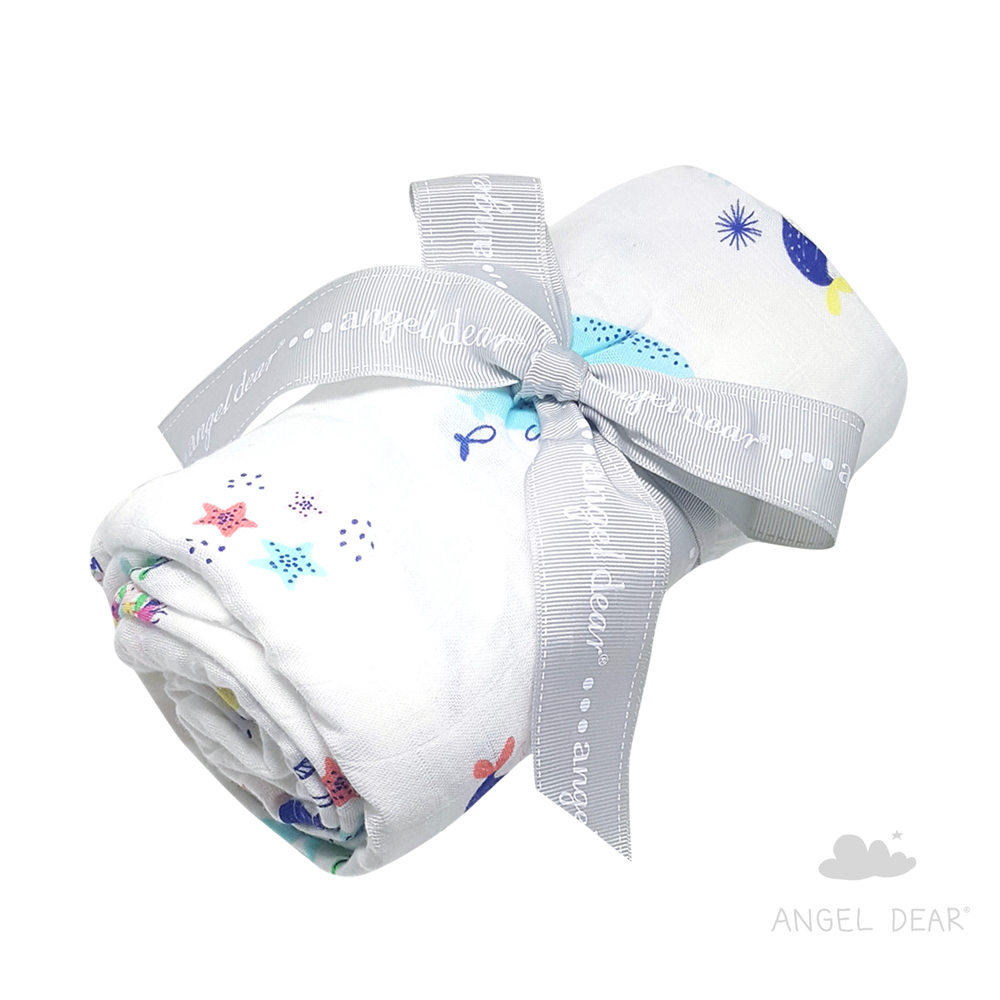美國 Angel Dear 竹纖維嬰幼兒包巾禮盒 (美人魚和她的朋友)