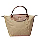 LONGCHAMP 經典LE PLIAGE 系列摺疊短把尼龍水餃包(中-駝) product thumbnail 1