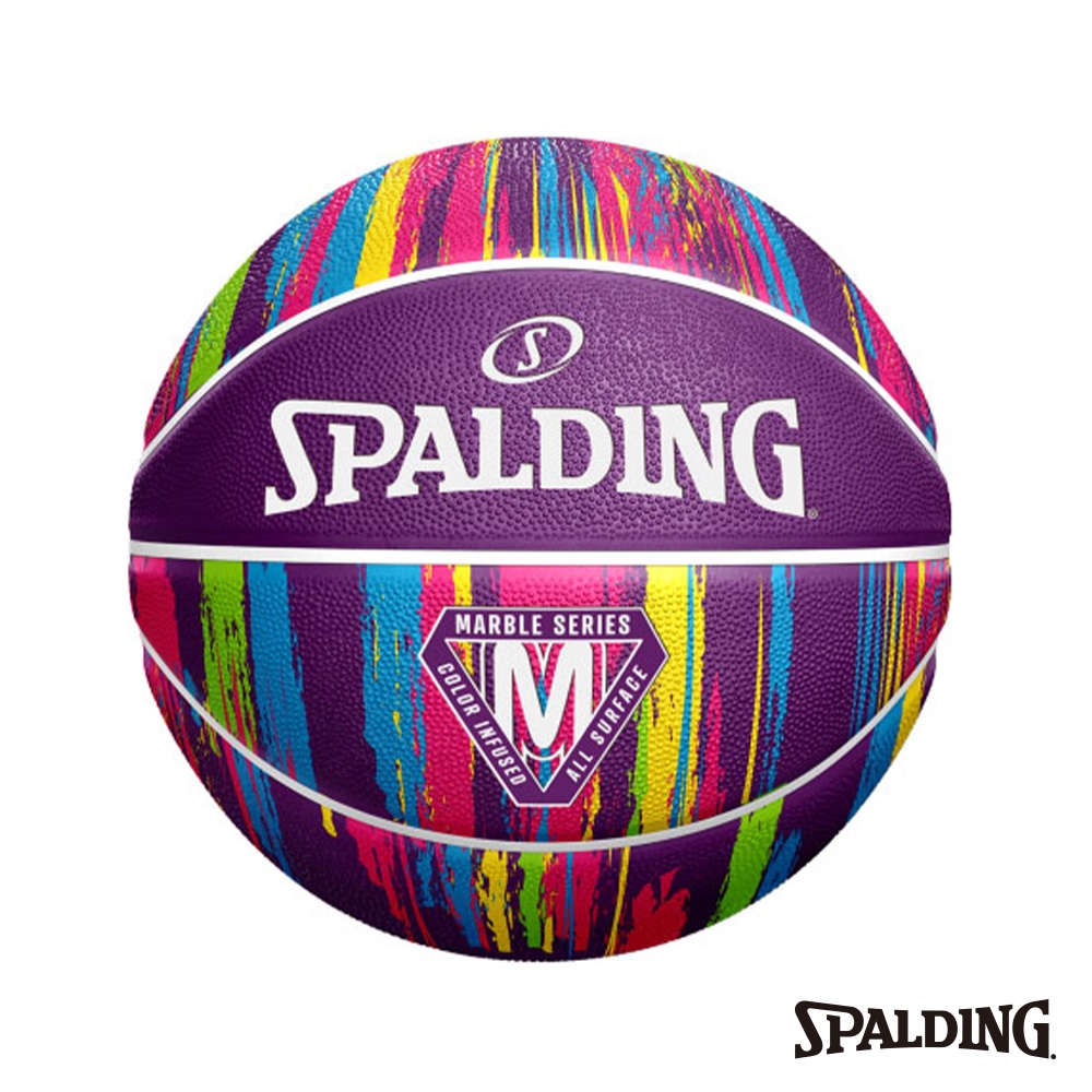 SPALDING 斯伯丁 SP 大理石系列 紫彩 橡膠款