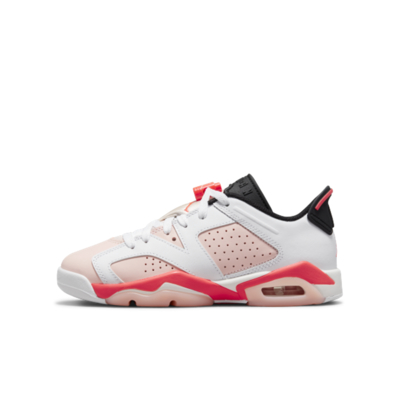 NIKE AIR JORDAN 6 RETRO LOW (GS) 大童籃球鞋-粉白-768878102