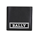 BALLY BRASAI 矽膠字母小牛皮對折八卡短夾(黑色) product thumbnail 1