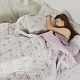 絲薇諾 MIT精梳純棉 安妮-紫 雙人5尺 薄床包鋪棉被套組 product thumbnail 1
