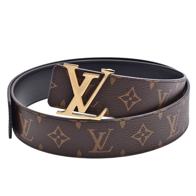 LV M0566U INITIALES 40系列Monogram帆布字母釦環腰帶/皮帶(黑)