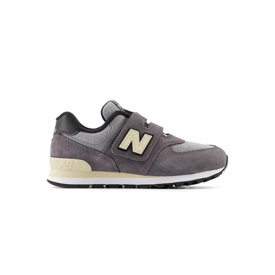 New Balance 574 中童 深灰色 小朋友 麂皮 魔鬼氈 運動 休閒鞋 PV574LGG