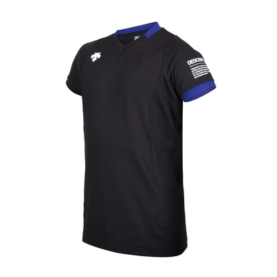 DESCENTE 男短袖T恤-運動 吸濕排汗 慢跑 上衣 訓練 迪桑特 DSS-5920T-BLK 黑藍白