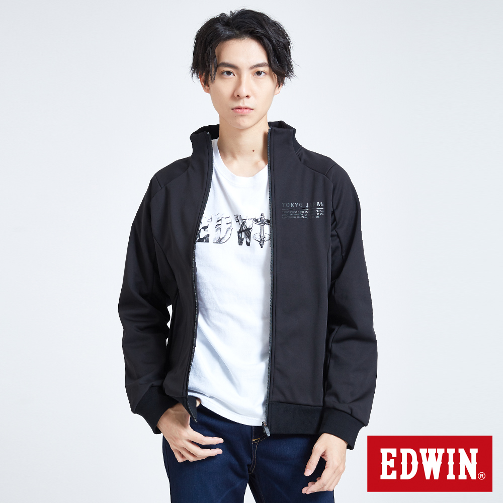 EDWIN 潮流機能 防水3D立領拉鍊外套-男-黑色