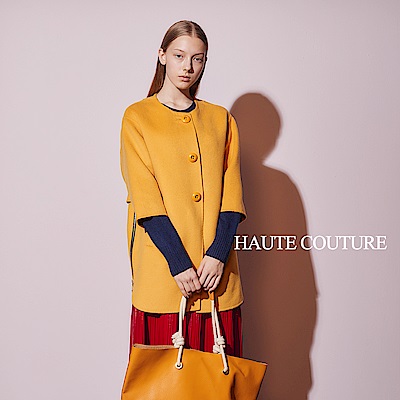 Haute Couture 高定系 Cashmere喀什米爾羊毛斗篷外套-黃
