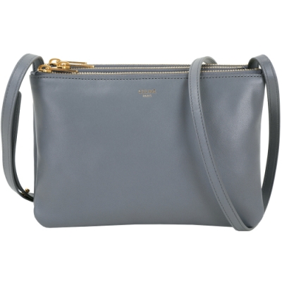 CELINE TRIO 小款經典小羊皮斜背包(灰色)
