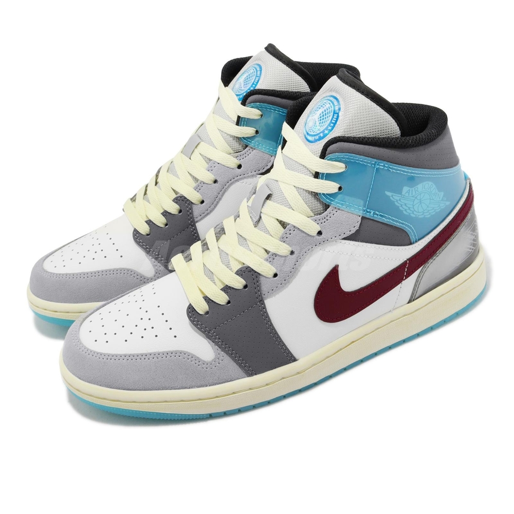 Nike 休閒鞋Air Jordan 1 Mid SE 男鞋喬丹AJ1 星際灰藍奶油底FB1870 