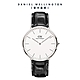 Daniel Wellington DW 手錶 Classic Reading 40mm爵士黑壓紋真皮錶-白錶盤-銀框 DW00100028 product thumbnail 1