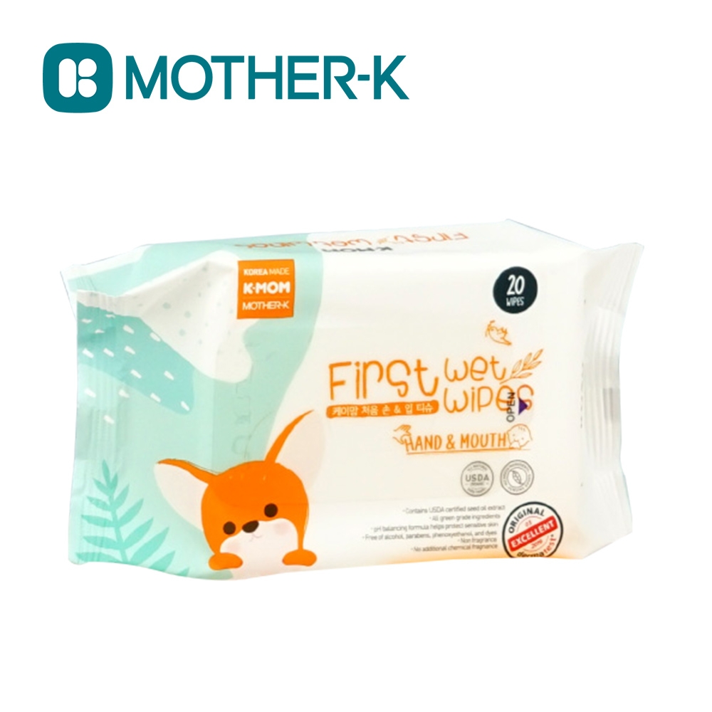 MOTHER-K 韓國 自然純淨嬰幼兒濕紙巾-柔花隨身款20抽