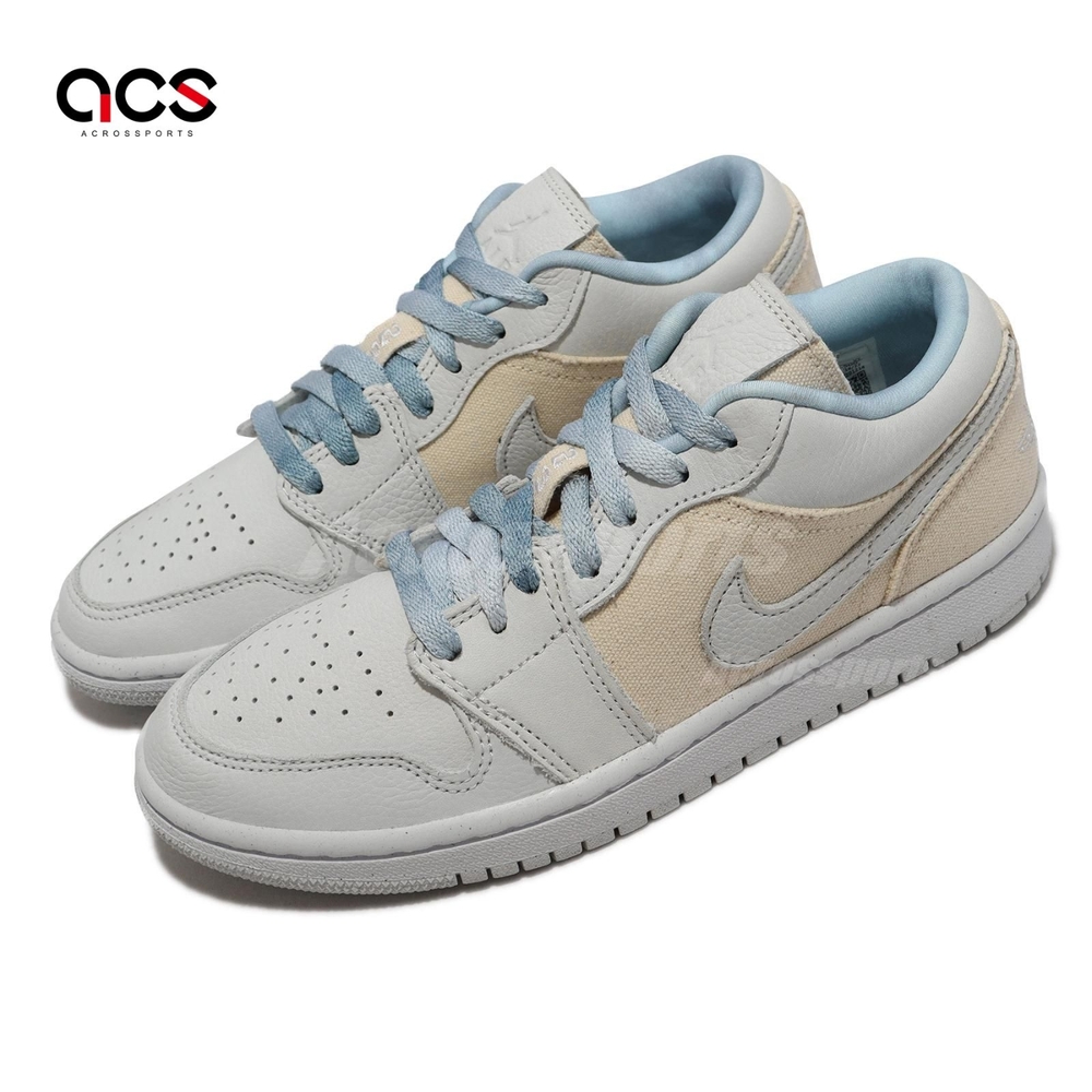 Nike 休閒鞋Wmns Air Jordan 1 Low SE 女鞋男鞋灰藍Canvas Cream