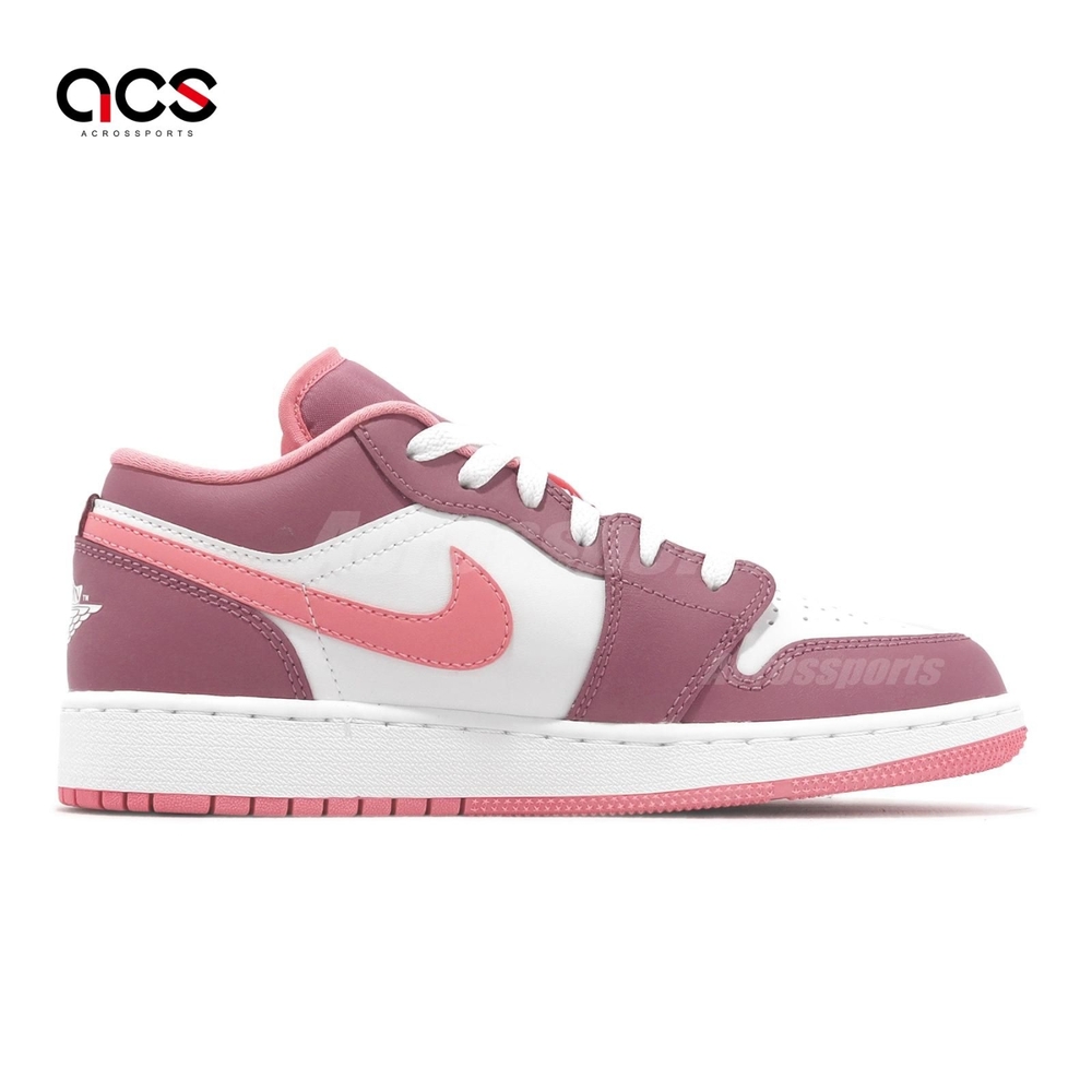 Nike 休閒鞋Air Jordan 1 Low GS 女鞋大童鞋粉白Desert Berry 553560