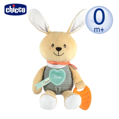 chicco-拼布安撫柔軟小兔兔