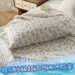 【Aibo】買1送1 韓系冰絲超涼感冰冰枕套