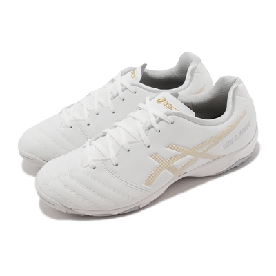 Asics 足球鞋 DS Light JR GS TF 童鞋 大童 女鞋 白 金 皮革 緩衝 運動鞋 亞瑟士 1104A047122