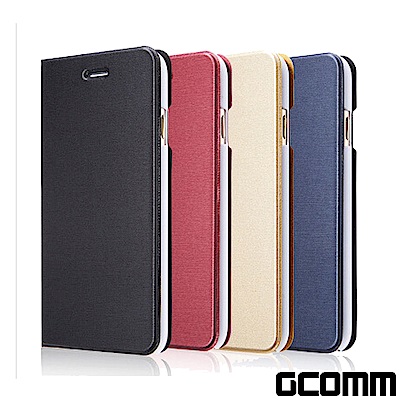 GCOMM iPhone 8+/7+ 金屬質感拉絲紋超纖皮套