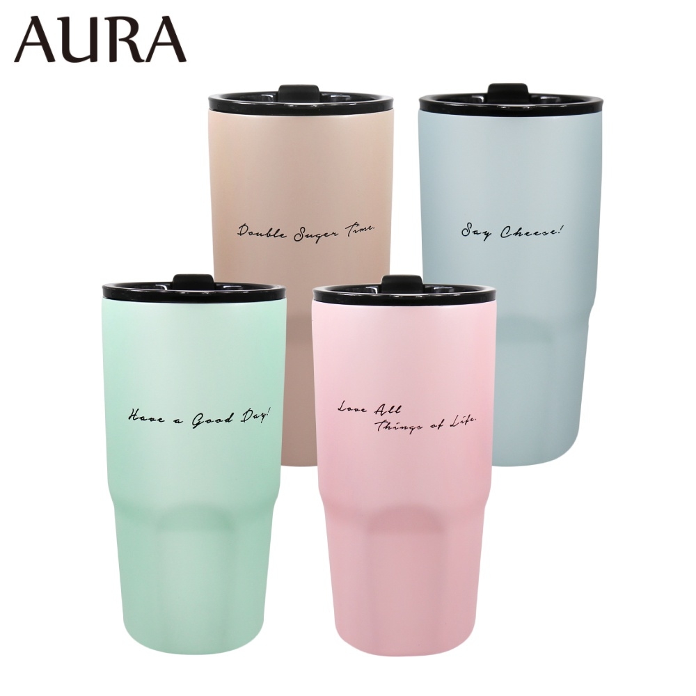 【AURA 艾樂】簡約隨行鈦陶瓷冰壩杯900ML(4色可選)