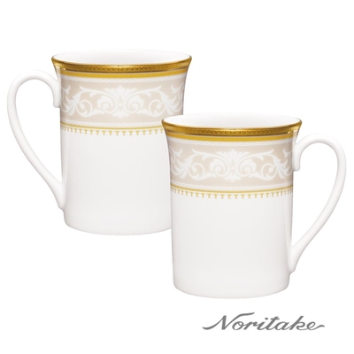 【NORITAKE】皇家花園馬克對杯組 (金/銀任選)