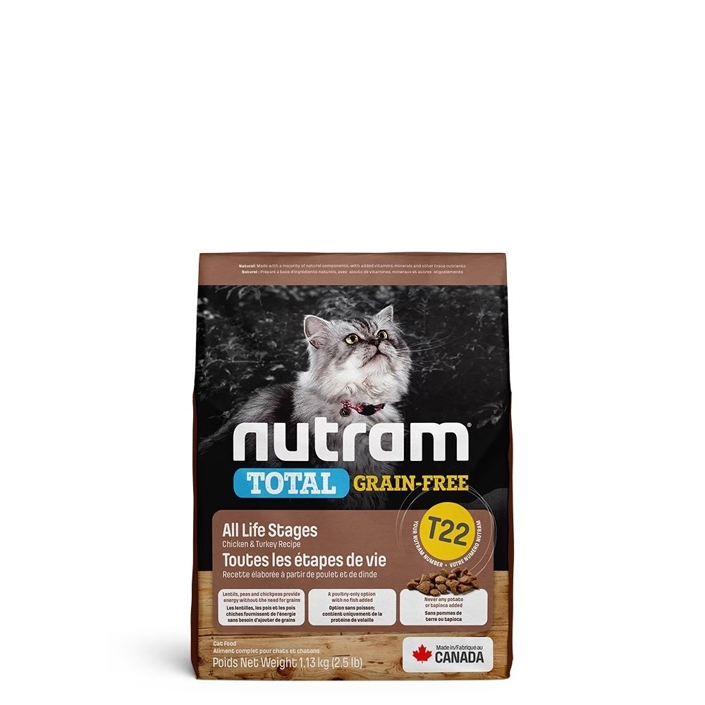 加拿大nutram紐頓t22無穀全能系列 火雞 雞肉挑嘴全齡貓1 13kg 2 5lb Nu 10279 全齡貓 Yahoo奇摩購物中心