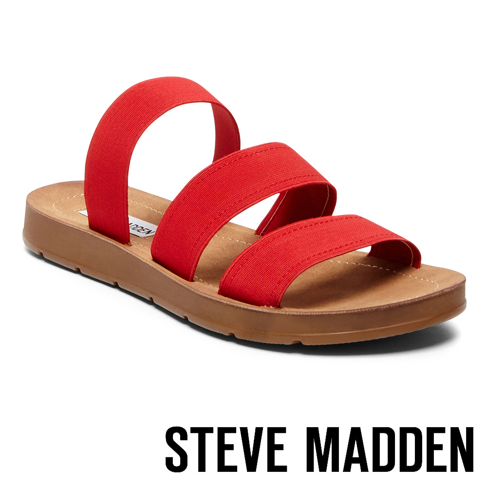 STEVE MADDEN-PASCALE 涼夏束帶平底涼鞋-紅色