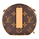 Louis Vuitton Mini Boîte Chapeau 帆布印花皮革吊牌迷你圓形斜背包(卡其棕) product thumbnail 1