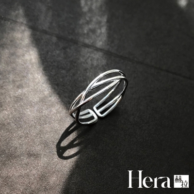 【Hera 赫拉】精鍍銀交叉線條開口戒指 H112090504
