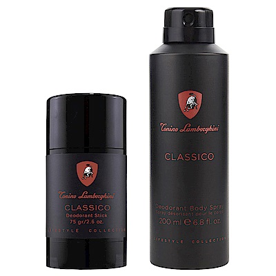 Lamborghini 藍寶堅尼 經典能量男性體香噴霧 200ml+體香膏75g