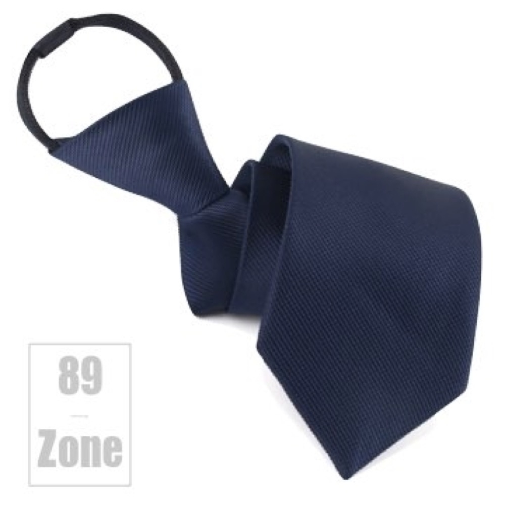 【89 zone】日系文藝時尚氣質懶人拉鍊領帶 (藏青色