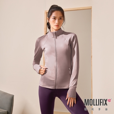Mollifix 瑪莉菲絲 鍺離子中層訓練外套 (日曬卡其) 暢貨出清、瑜珈服、運動外套、瑜珈上衣、薄外套