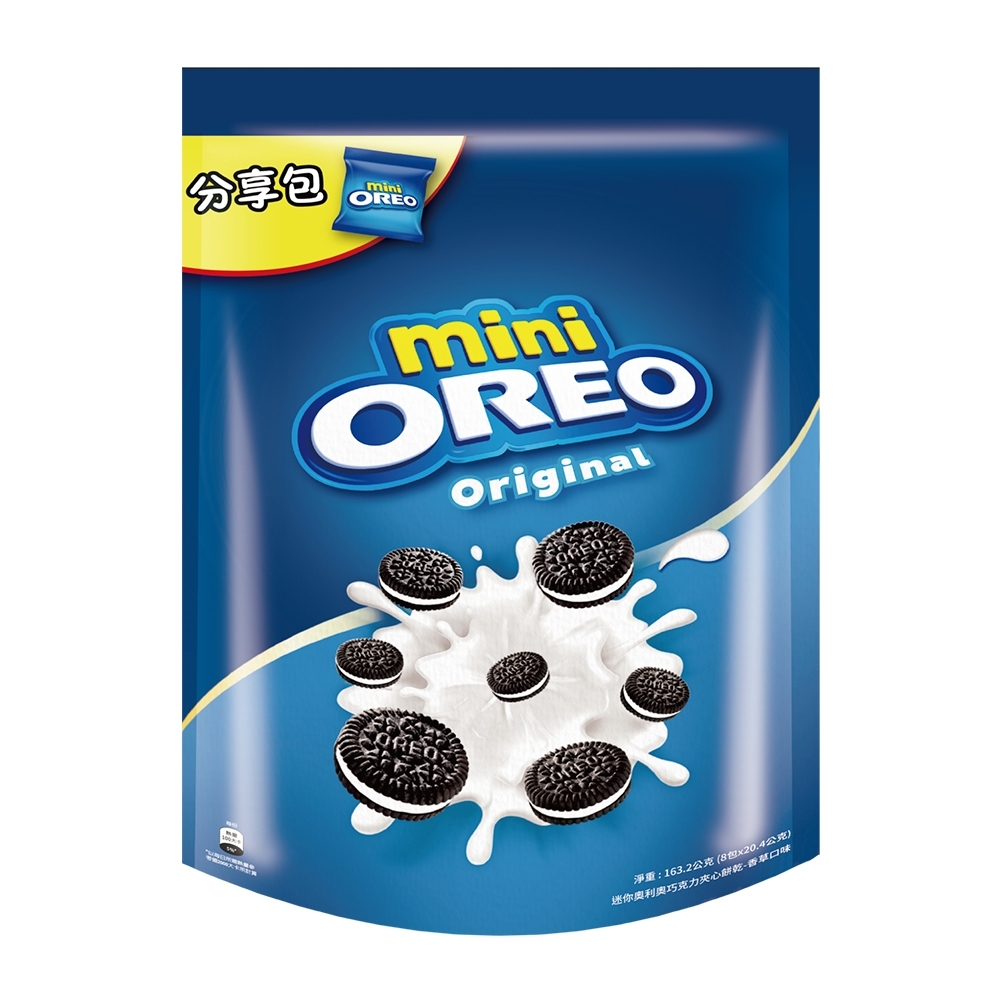 OREO迷你奧利奧巧克力夾心餅乾-香草口味(20.4gx8包)