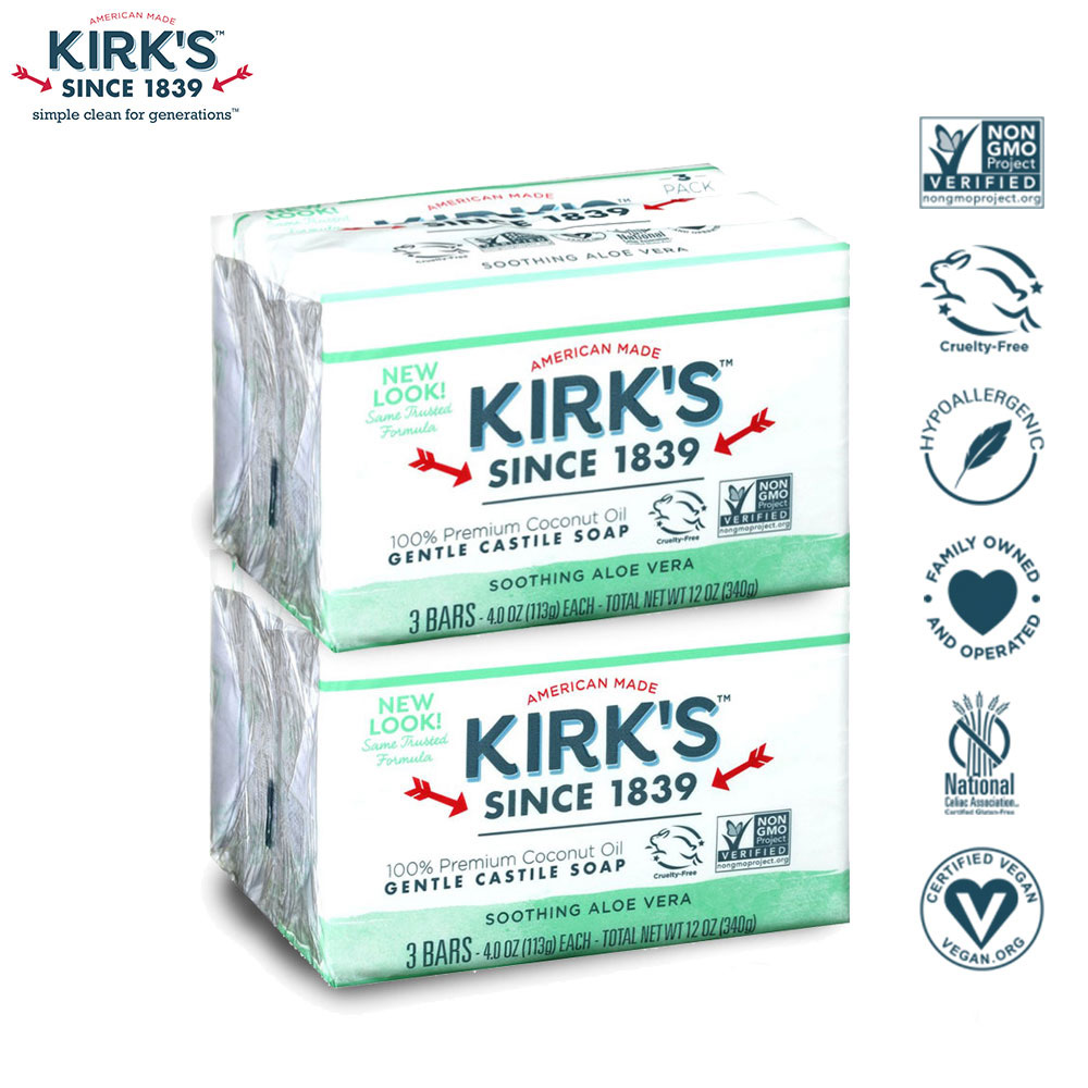 Kirks Natural 柯氏經典皂 舒緩蘆薈精華 6入組 (113g x6)