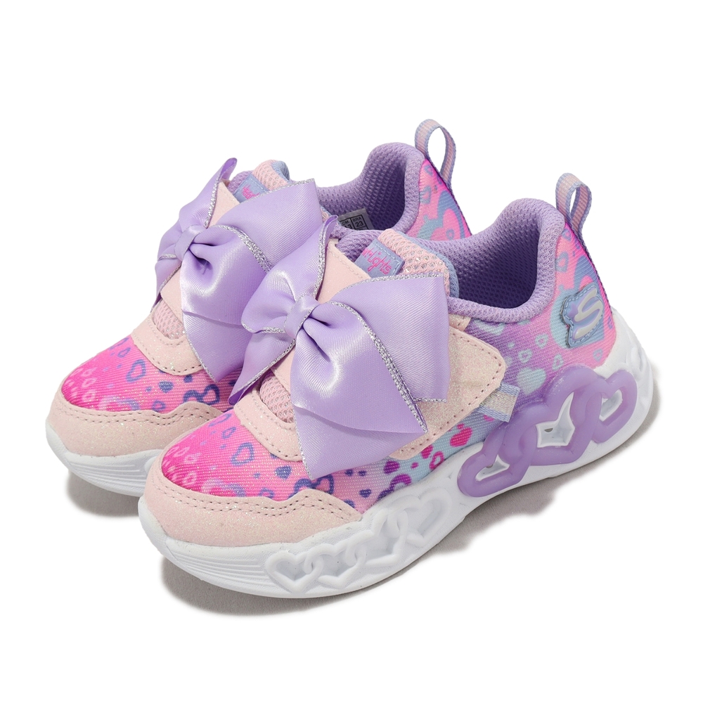 Skechers 童鞋 S Light-Infinite Heart Lights 小童 紫 粉 燈鞋 魔鬼氈 小朋友 302695NLTPL