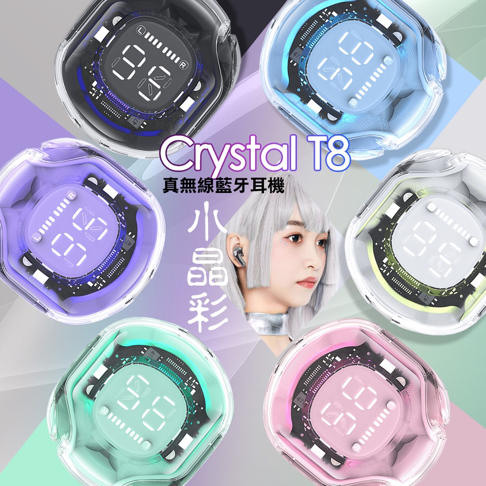 ACEFAST Crystal T8 小晶彩真無線藍牙耳機(音樂/電競模式)