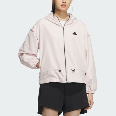 adidas 外套 女款 運動連帽外套 TECH WV JKT 粉 IM8815