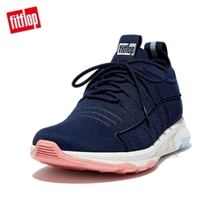 【FitFlop】VITAMIN FF e01 KNIT SPORTS TRAINERS 全新繫帶運動休閒鞋-女(午夜藍)