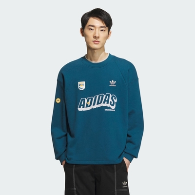 adidas 上衣 男款 長袖上衣 運動 三葉草 WS SWEAT CREW M 藍 IN0974