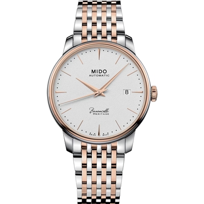 MIDO 美度錶 BARONCELLI 簡約超薄機械腕錶-雙色39.5mm M0274072201100