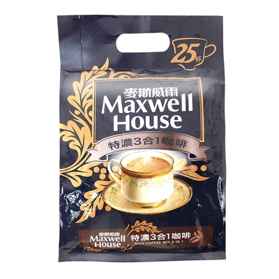 maxwell麥斯威爾 特濃3合1咖啡(13gx25包)