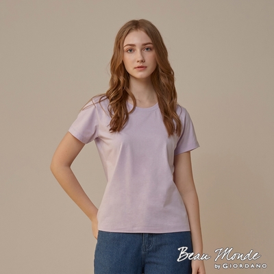 GIORDANO 女裝經典素色短袖T恤 - 70 淺雪青紫
