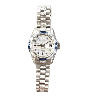 ROSDENTON 勞斯丹頓 公司貨 珍愛風潮 滿天星晶鑽機械腕錶-銀藍-女錶(97627LJC-B4)25mm
